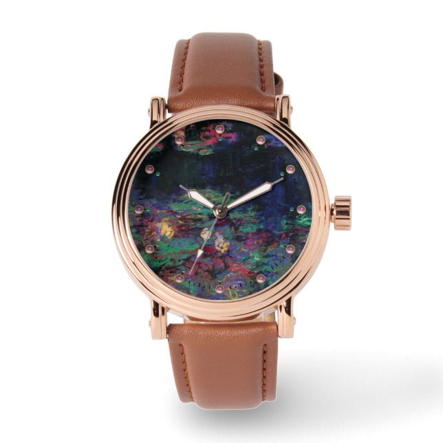 Montre L'EAU MENSONGE VERT ÉTANG Claude Monet Flore foncé (Recto)