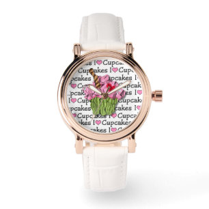 Montre Lee Hiller I Love Cupcakes Designer Watch
