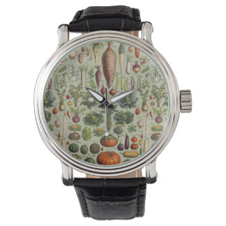 Montre légumes de jardin botanique vintage français