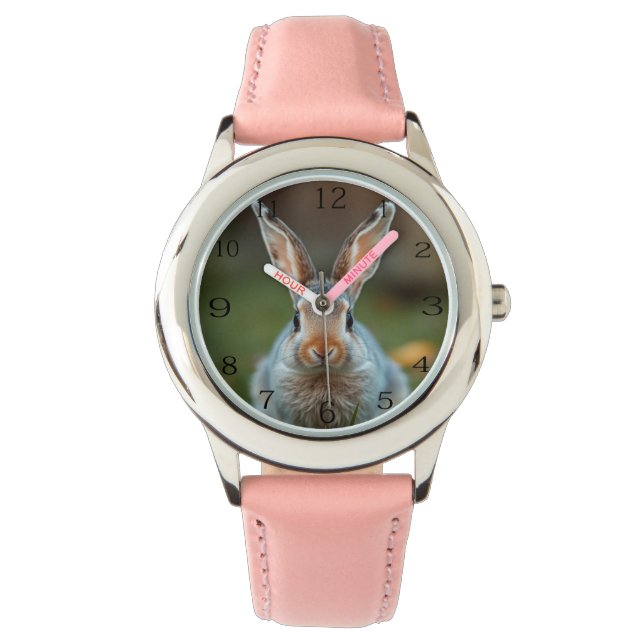 Montre "L'élégance bleue : le lapin russe" (devant)