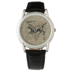 Montre Leo Constellation Map Hevelius 1690 sur Taupe Dial