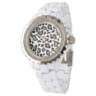 Montre Léopard Blanc
