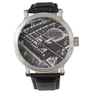 Montre Les Chaînes De Guitare Dans La Veille Du Poignon