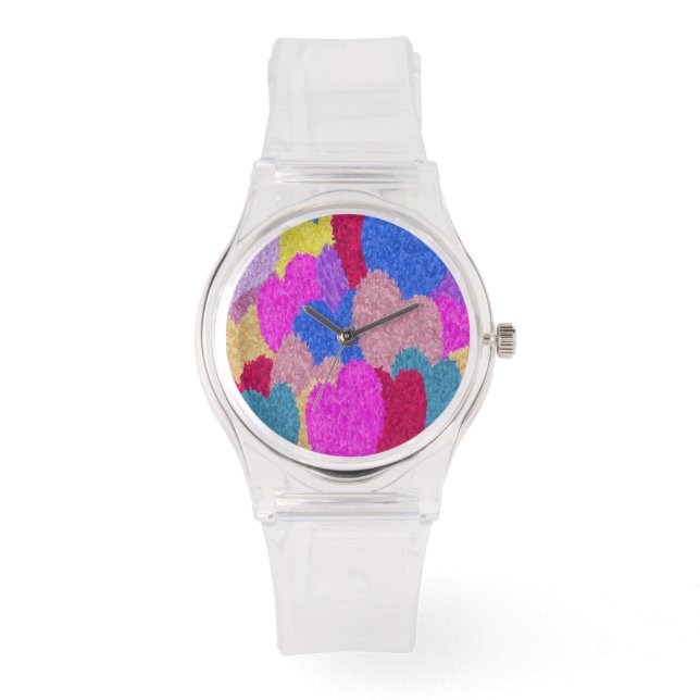 Montre Les Coeurs Fragmentés Peinture Abstraite (Recto)