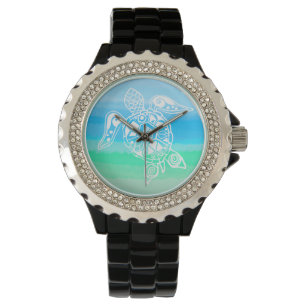 Montre Les eaux colorées d'océan de tortue de mer