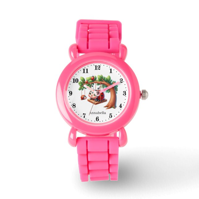 Montre Les filles mignonnes amateurs de coccinelle ajoute (Recto)
