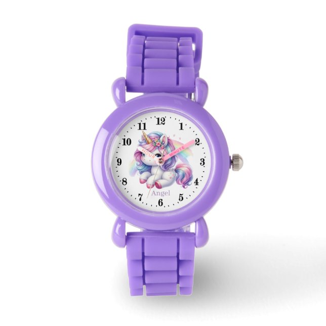 Montre Les filles mignonnes amoureux de licorne ajouter n (Recto)
