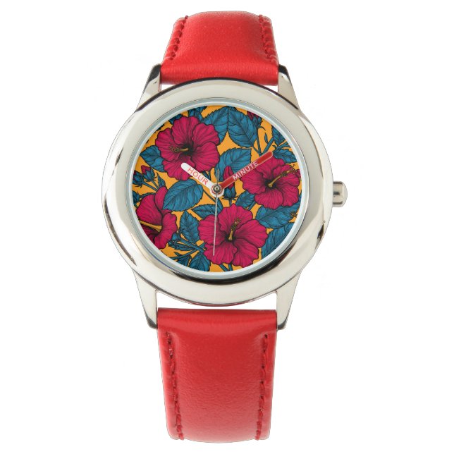 Montre Les fleurs d'Hibiscus (devant)