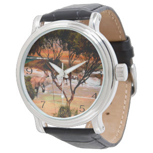 Montre "Les houblons côtiers : Kangaroos sur la rive du p