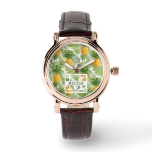 Montre Les palmettes et les ananas tropicaux ajoutent