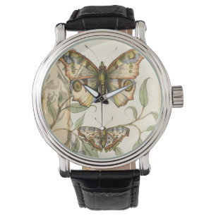 Montre Les papillons Tandem sur les Feuilles verts