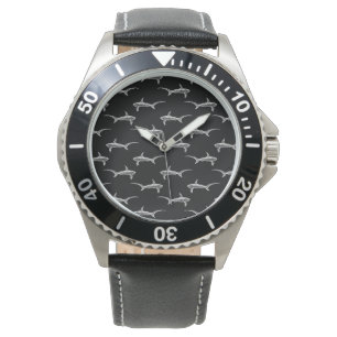 Montre Les requins noirs dessinent l'art marin marin Vint