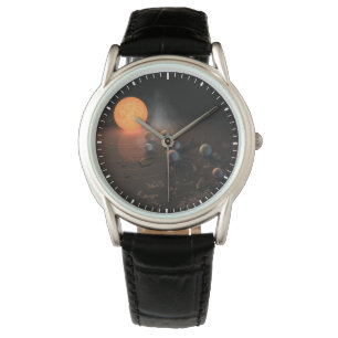 Montre Les Sept Planètes De Trappist-1 En Orbite Autour D