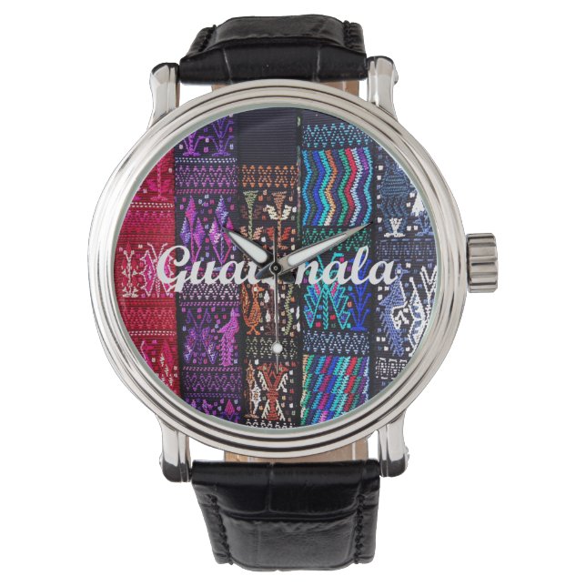 Montre Les textiles guatémaltèques. (devant)