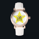 Montre Let Your Light Shine Bible Verse Yellow Star<br><div class="desc">This beautiful and meaningful watch features a yellow star and the words of Jesus in the Gospel of Matthew encouraging us to shine.</div>