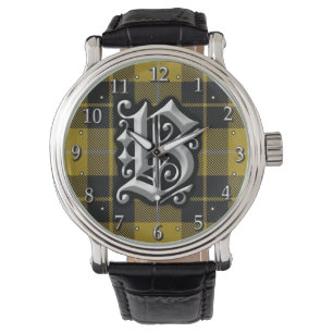 Montre Lettre Clan Barclay B Monogramme Dress Tartan