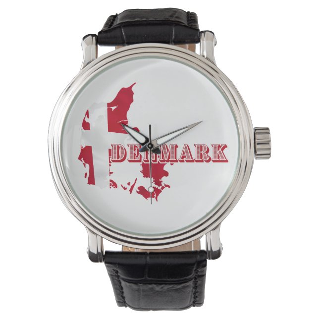 Montre LETTRE Danoise Moderne CARTE Drapeau Souvenir (devant)