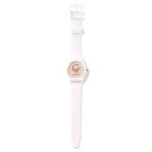 Montre Lettre de nom personnalisée G Rose rose blush feui (Sangle)
