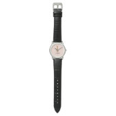 Montre Lettre de nom personnalisée I Roses roses blush fe (Plat)