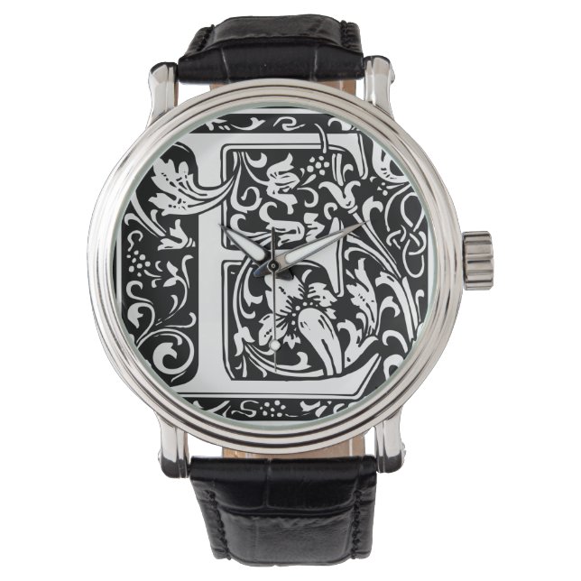 Montre Lettre E Monogramme médiéval Art Nouveau (devant)