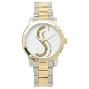 Montre Lettre initiale de Monogramme S Typographie Argent