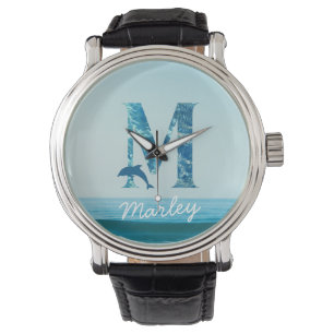 Montre Lettre M Motif Océan