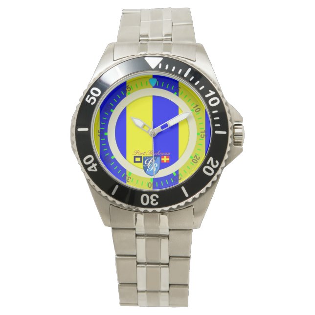 Montre LETTRE MARINE Drapeau G Golf Port Richman Nautique (devant)
