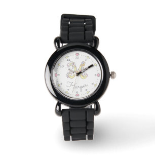 Montre Lettre monogramme H doodé nom de l'art cardiaque H