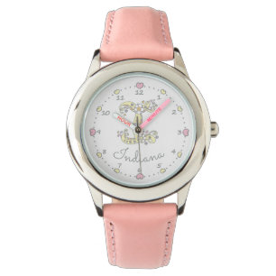 Montre Lettre monogramme I doodle nom de l'art cardiaque