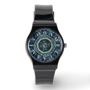Montre Lettre personnalisée Dial Julian Fractal Mandala
