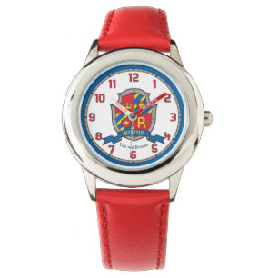 Montre Lettre R Rufus crête personnalisée Lion rouge bl