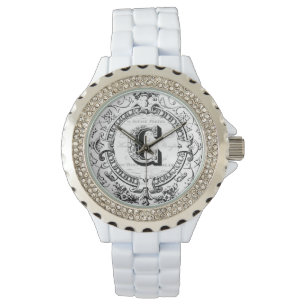 Montre Lettre vintage C de monogramme