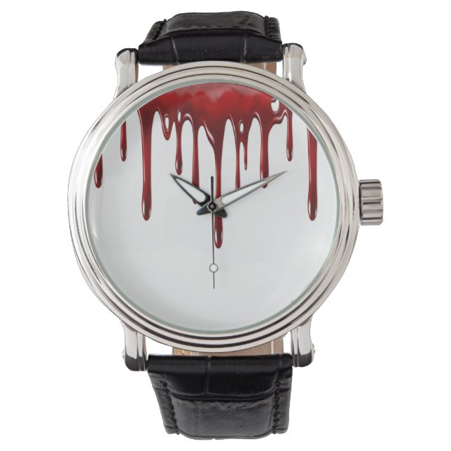 Montre Lèvres de sang tombées blanc (devant)