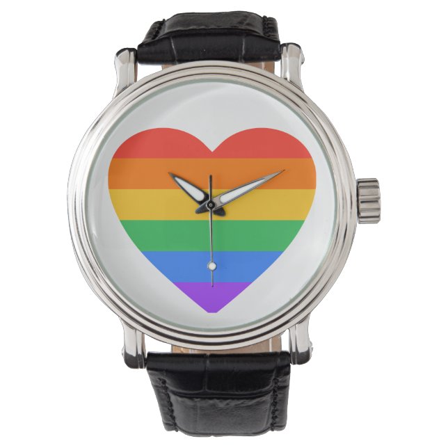 Montre LGBTQIA Rainbow Heart Watch (devant)