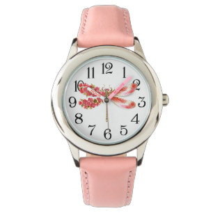 Montre libellule de fleurs avec sakura de bijoux