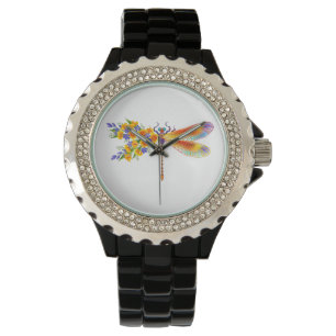 Montre Libellule Fleur Jaune
