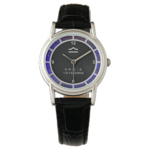 Montre Libra Zodiac Sign Elégante Galaxie personnalisée
