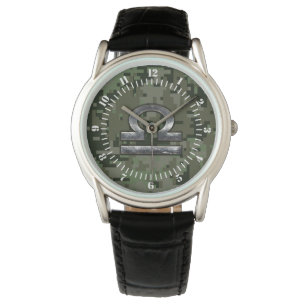 Montre Libra Zodiac Sign Woodland Camouflage Dial