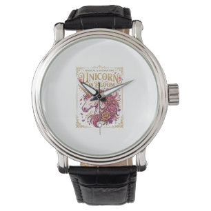 Montre Licorne en fleurs design élégant Zazzle_1