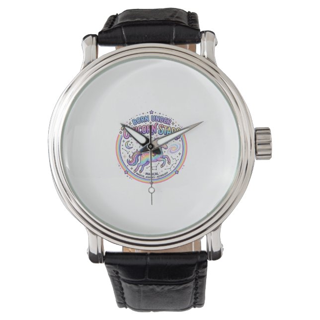 Montre Licorne née sous les étoiles de licorne Impression (devant)