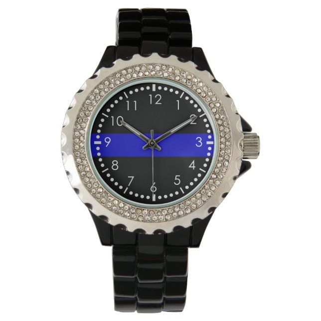 Montre Ligne bleue mince (devant)