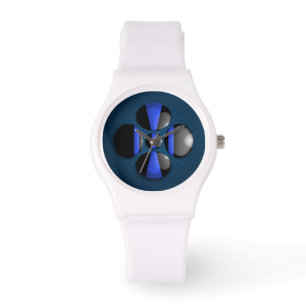 Montre Ligne Bleue Mince - Droplets