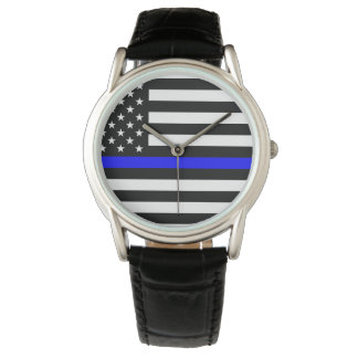 Montre Ligne Bleue Mince Homme Montre-Soutien à la police