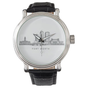 Montre Ligne de paysage minimaliste de Fort Worth