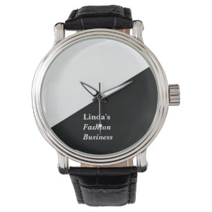 Montre Ligne diagonale noire et blanche