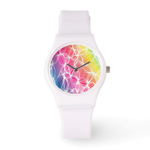 Montre Lignes arc-en-ciel courbes