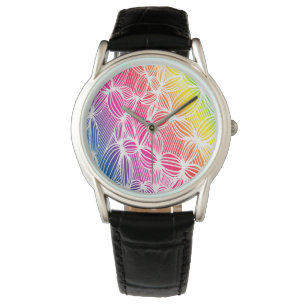 Montre Lignes arc-en-ciel courbes