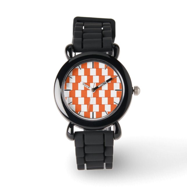 Montre Lignes confusionnelles orange (Recto)