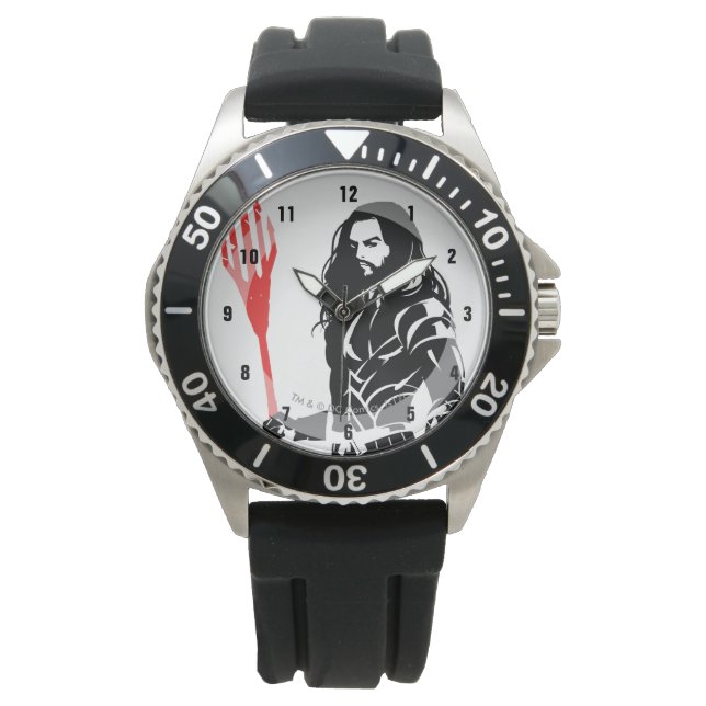 Montre Ligue de Justice | Aquaman Pose Noir Pop Art (devant)
