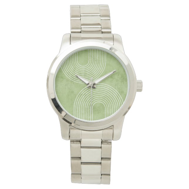 Montre Lin vert citron minimaliste (devant)